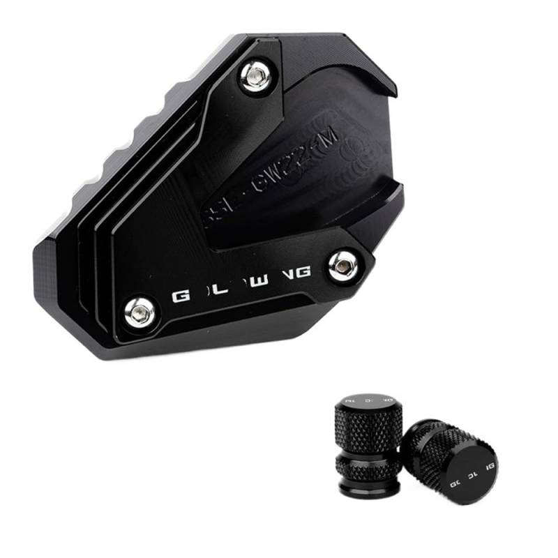 Motorrad Seitenständer-Platte Pad Für Für Goldwing 1800 GL1800 2002-2023 2017 2018 2022 Motorrad Ständer Fuß Seitenständer Vergrößerungspad Ventilkappen von LWBFUSCWB