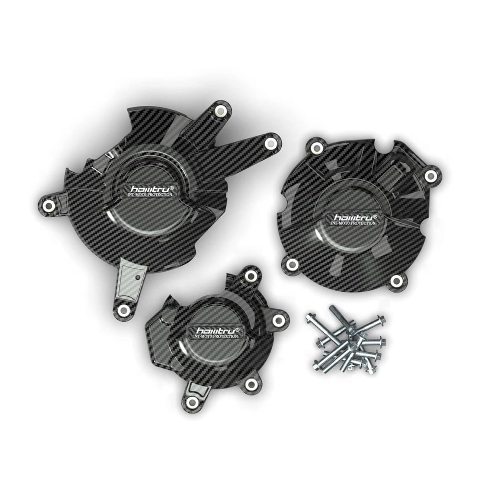 Motordeckel Protektoren for CBR650R CB650R 2021 2022 2023 Motorrad Motor Schutz Nylon Faser Stator Abdeckung Kurbelgehäuse Kit Motorabdeckungen(Color:Carbon Fiber Texture) von LXLQJUKN