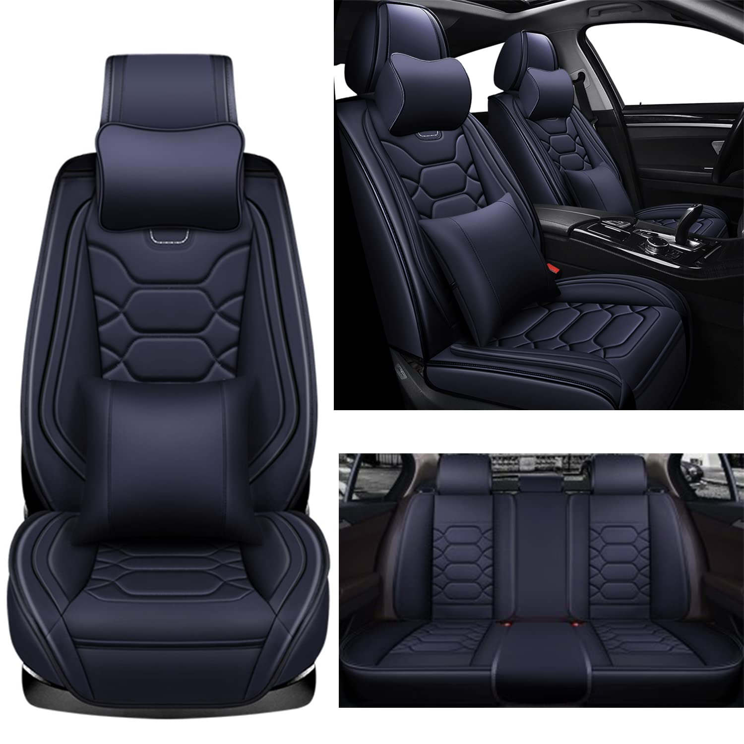LXQHWJ Sitzbezüge Auto Autositzbezüge Universal Set für Mercedes-Benz V-Klasse Br638 Br639 Br447 Valente W639 W447 Sitzkissen 1, schwarzer Luxus von LXQHWJ