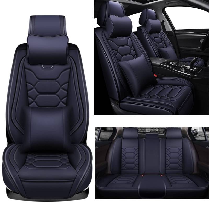 LXQHWJ Sitzbezüge Auto Autositzbezüge Universal Set für Toyota Caldina T240/C-HR/bZ4X/Brevis Ai250/Brevis Ai300 Sitzkissen 1, schwarzer Luxus von LXQHWJ