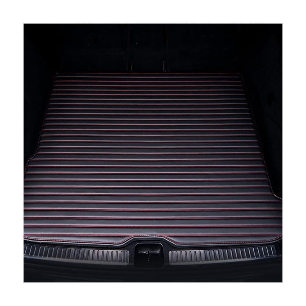 Auto Kofferraummatte Für V-W Passat CC Coupe 2008-2016, Leder Wasserdicht rutschfest Kofferraum Matten Auto Schutz ZubehöR,F/Black Red von LXURY