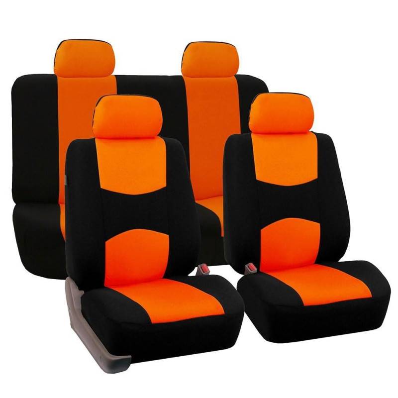 LXURY Auto Sitzbezüge Set für Suzuki Ignis(MF) 2.Gen 2016-2023, Komplettset Autositzschoner Sitzbezug Allwetter Universelle Vorne Hinten Sitzbezug Zubehör,E/Orange von LXURY