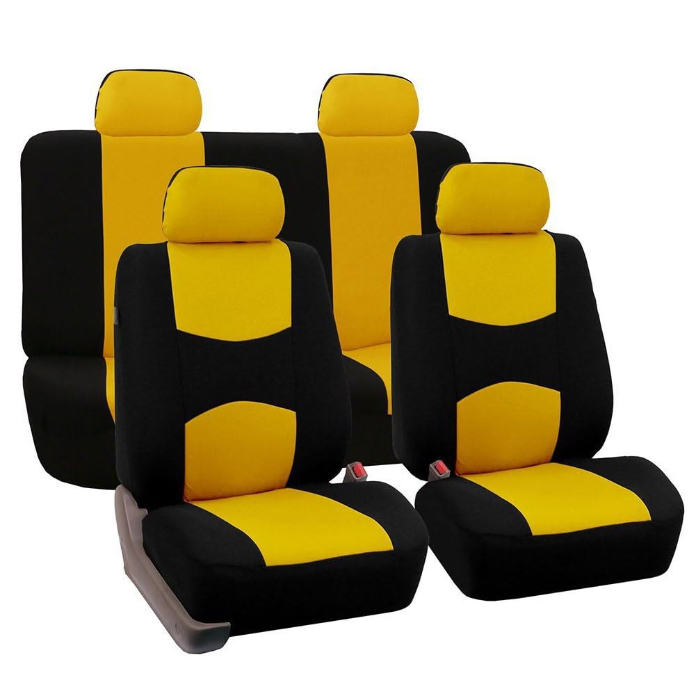 LXURY Auto Sitzbezüge Set für Suzuki Ignis(MF) 2.Gen 2016-2023, Komplettset Autositzschoner Sitzbezug Allwetter Universelle Vorne Hinten Sitzbezug Zubehör,F/Yellow von LXURY