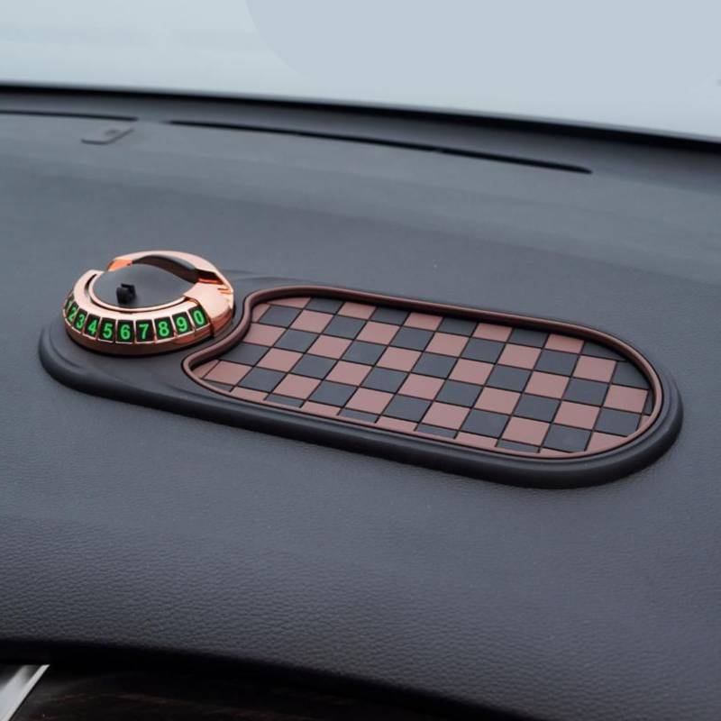 LYEAA Multifunction Car Anti-Slip Mat Auto Universal Phone Holder, Armaturenbrettmatte mit Digitale Parkscheibe, 360° Drehbar Anti-Rutsch-Armaturenbrett for Brillen, Handys Verwendet von LYEAA