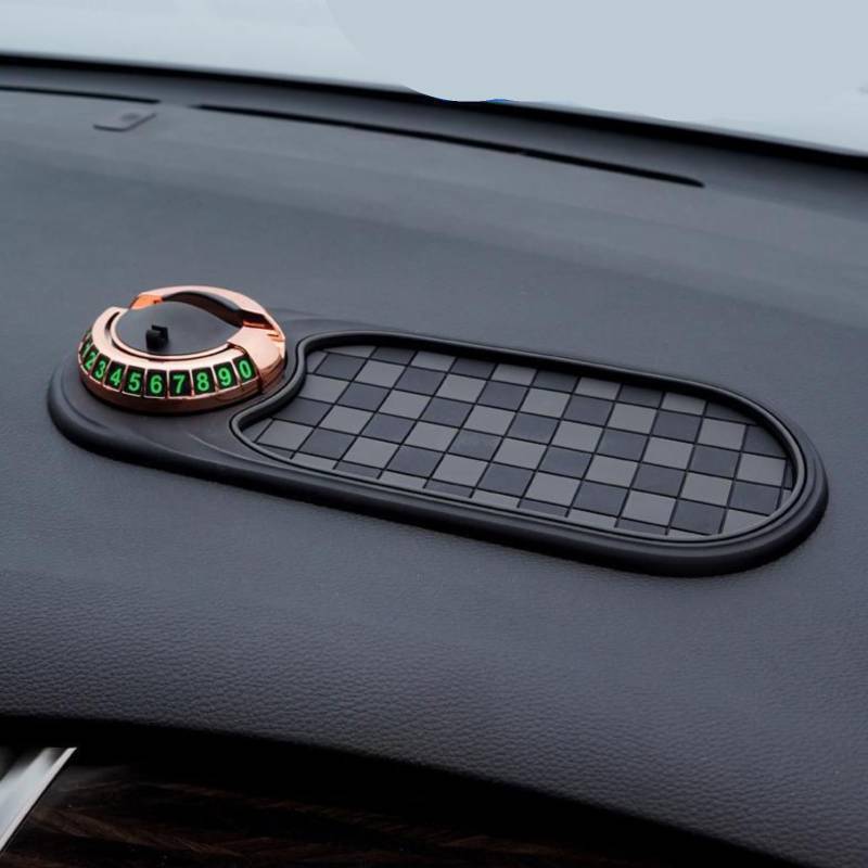 LYEAA Multifunction Car Anti-Slip Mat Auto Universal Phone Holder, Armaturenbrettmatte mit Digitale Parkscheibe, 360° Drehbar Anti-Rutsch-Armaturenbrett for Brillen, Handys Verwendet von LYEAA