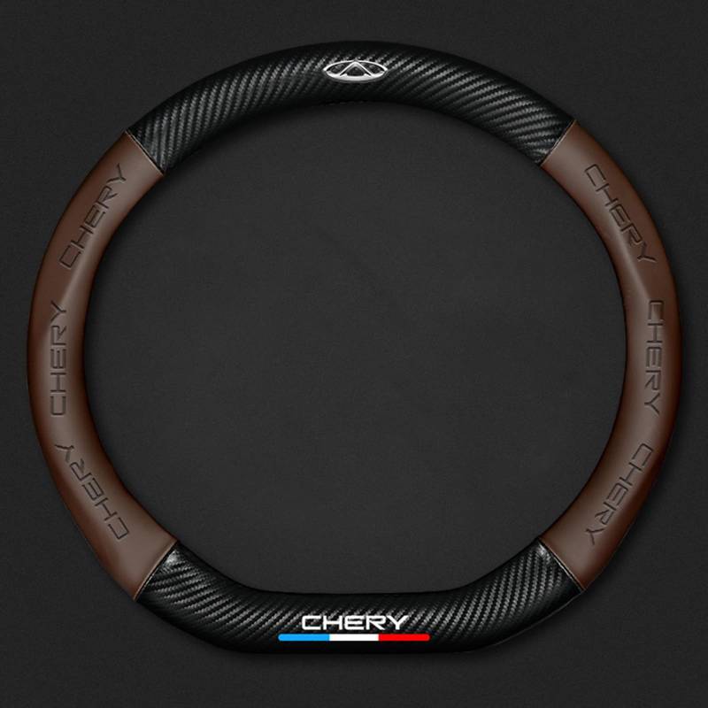 Auto Lenkradbezug Leder für Chery Eastar Cross, Mikrofaser LenkradhüLle, Sportlich Lenkradabdeckung für Vier Jahreszeiten,Brown-D von LYHINRA