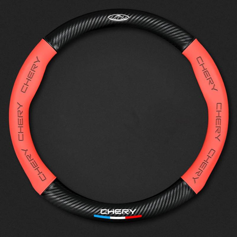 Auto Lenkradbezug Leder für Chery Eastar Cross, Mikrofaser LenkradhüLle, Sportlich Lenkradabdeckung für Vier Jahreszeiten,Red-O von LYHINRA