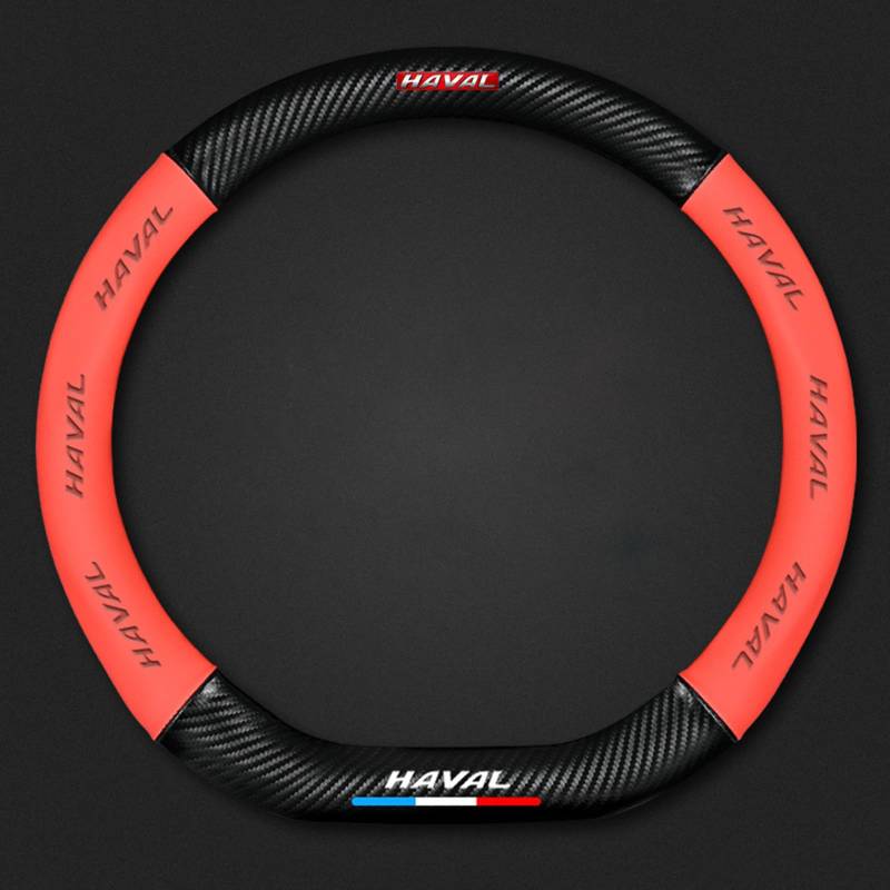 Auto Lenkradbezug Leder für Haval H6S, Mikrofaser LenkradhüLle, Sportlich Lenkradabdeckung für Vier Jahreszeiten,D-Red von LYHINRA