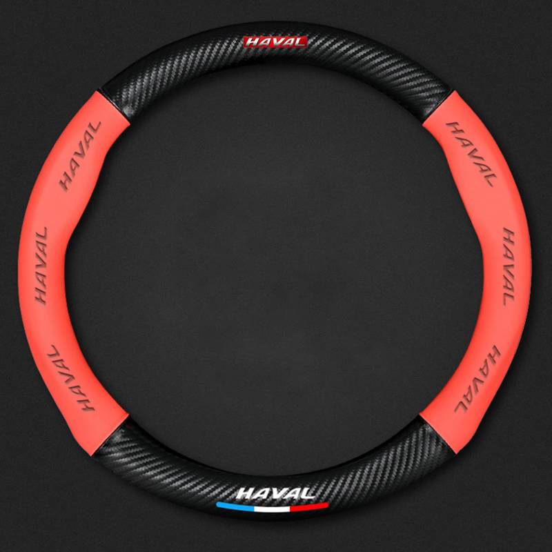 Auto Lenkradbezug Leder für Haval H6S, Mikrofaser LenkradhüLle, Sportlich Lenkradabdeckung für Vier Jahreszeiten,O-Red von LYHINRA