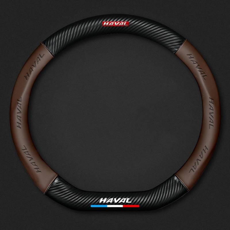 Auto Lenkradbezug Leder für Haval H7, Mikrofaser LenkradhüLle, Sportlich Lenkradabdeckung für Vier Jahreszeiten,D-Brown von LYHINRA
