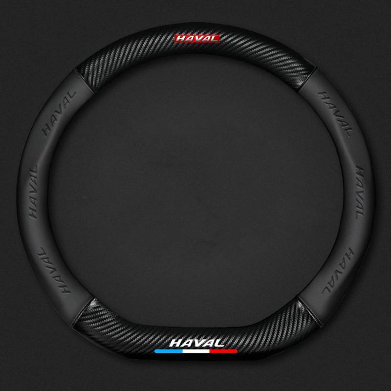 Auto Lenkradbezug Leder für Haval M6, Mikrofaser LenkradhüLle, Sportlich Lenkradabdeckung für Vier Jahreszeiten,D-Black von LYHINRA