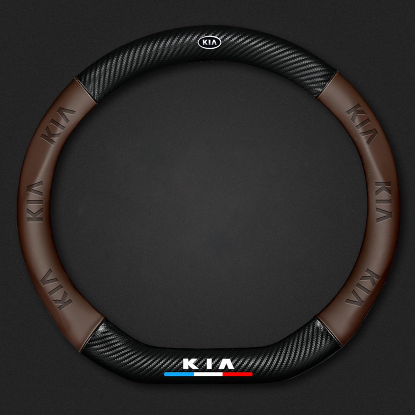 Auto Lenkradbezug Leder für Kia K3 New Energy, Mikrofaser LenkradhüLle, Sportlich Lenkradabdeckung für Vier Jahreszeiten,Brown-D Auto Lenkradbezug Leder für Kia K3 New Energy, Mikrofaser LenkradhüLle, Sportlich Lenkradabdeckung für Vier Jahreszeiten,Brown-D von LYHINRA
