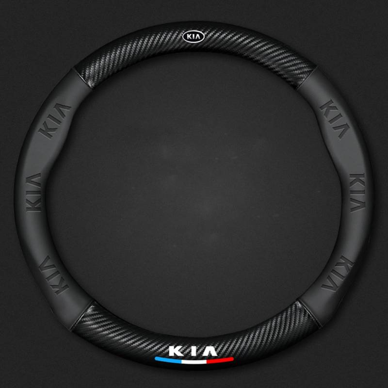 Auto Lenkradbezug Leder für Kia Sorento New Energy, Mikrofaser LenkradhüLle, Sportlich Lenkradabdeckung für Vier Jahreszeiten,Black-O von LYHINRA