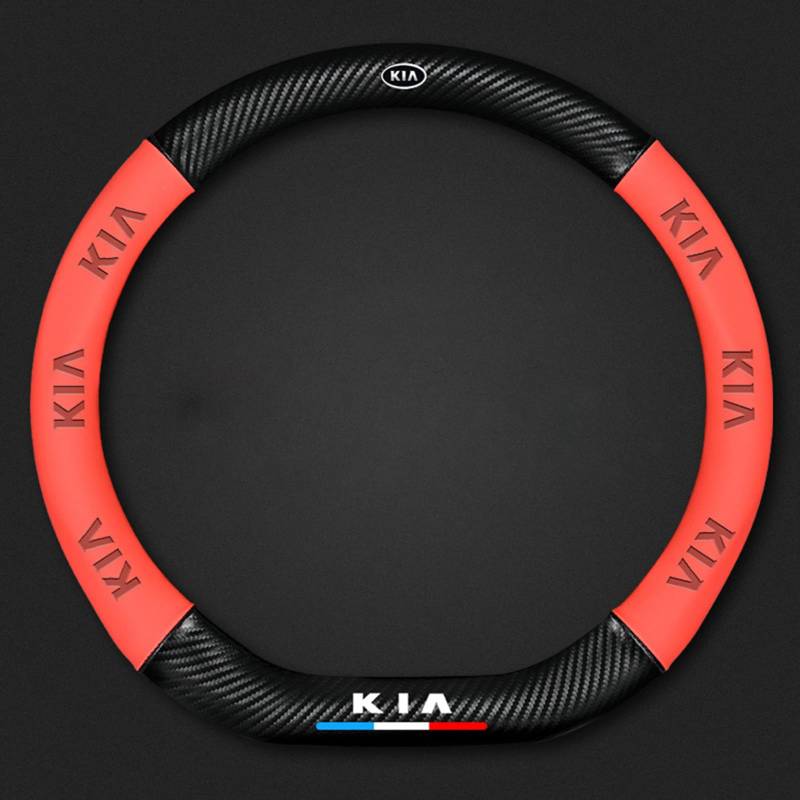 Auto Lenkradbezug Leder für Kia Sorento New Energy, Mikrofaser LenkradhüLle, Sportlich Lenkradabdeckung für Vier Jahreszeiten,Red-D von LYHINRA