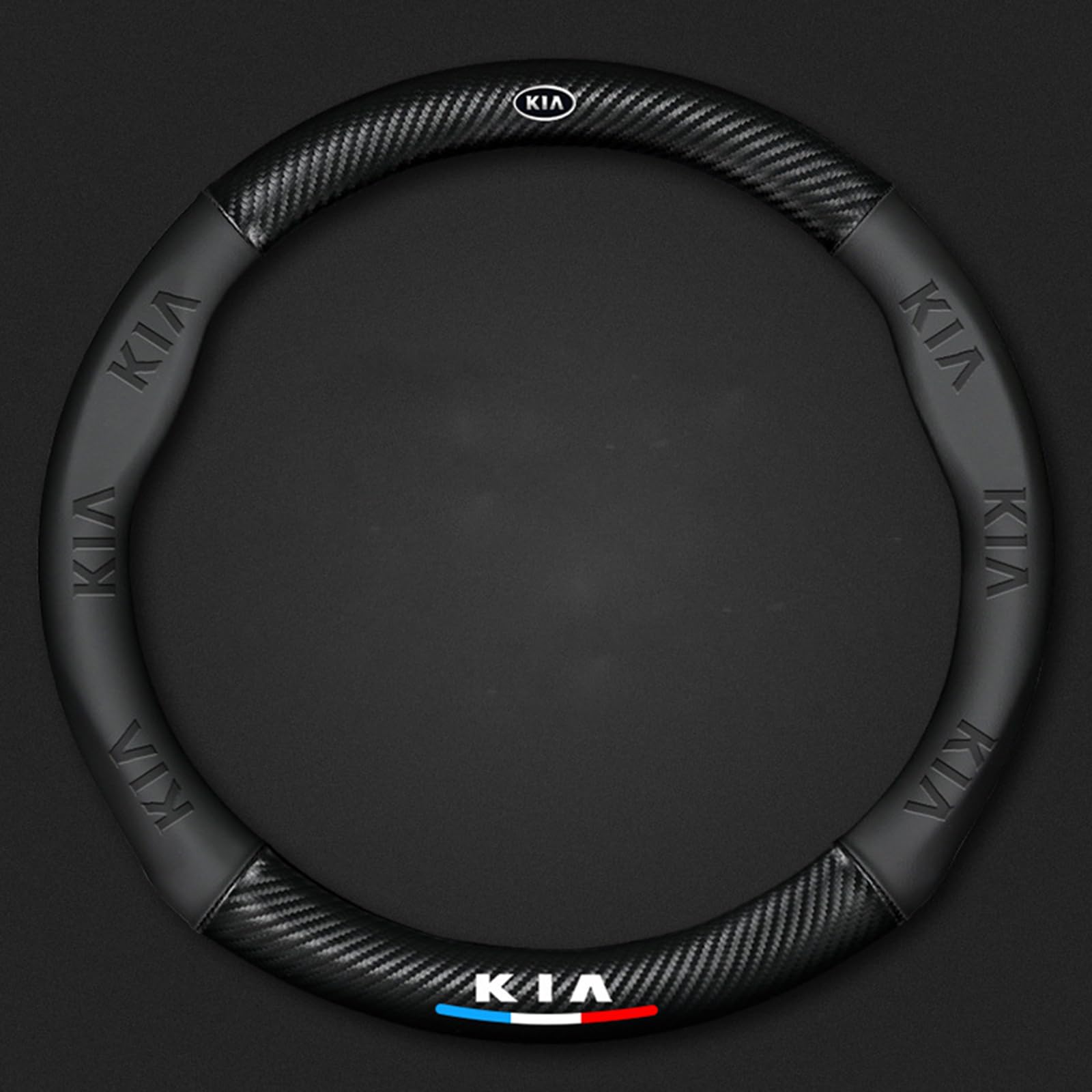 Auto Lenkradbezug Leder für Kia Stonic, Mikrofaser LenkradhüLle, Sportlich Lenkradabdeckung für Vier Jahreszeiten,Black-O Auto Lenkradbezug Leder für Kia Stonic, Mikrofaser LenkradhüLle, Sportlich Lenkradabdeckung für Vier Jahreszeiten,Black-O von LYHINRA