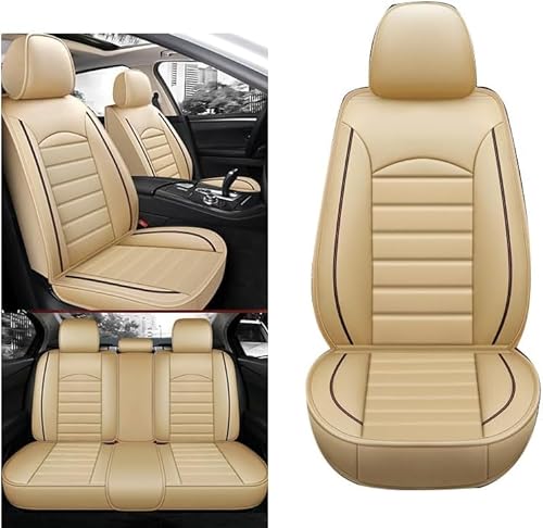 Auto Sitzbezüge Sets für Volvo XC40 XC 40 SUV 2018-2023 2024 2025, Leder Wasserdicht Atmungsaktiv Autositzbezug Full Set Sitzschoner Innenraum Accessories,Beige Auto Sitzbezüge Sets für Volvo XC40 XC 40 SUV 2018-2023 2024 2025, Leder Wasserdicht Atmungsaktiv Autositzbezug Full Set Sitzschoner Innenraum Accessories,Beige von LYJXD