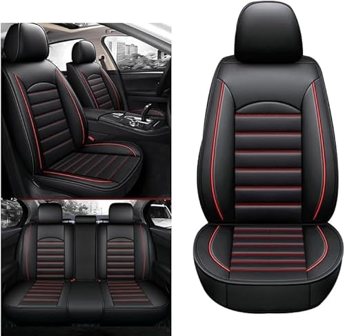 Auto Sitzbezüge Sets für Volvo XC40 XC 40 SUV 2018-2023 2024 2025, Leder Wasserdicht Atmungsaktiv Autositzbezug Full Set Sitzschoner Innenraum Accessories,Black+red Auto Sitzbezüge Sets für Volvo XC40 XC 40 SUV 2018-2023 2024 2025, Leder Wasserdicht Atmungsaktiv Autositzbezug Full Set Sitzschoner Innenraum Accessories,Black+red von LYJXD