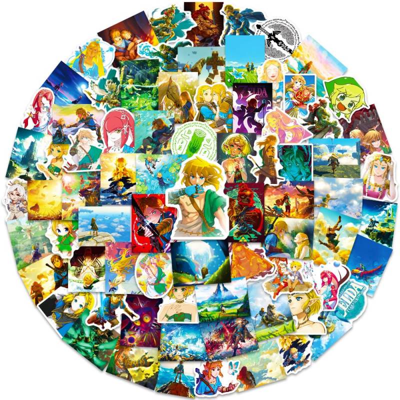100 PCS The Legend of Zelda Aufkleber Vinyl Cartoon Tears of the Kingdom Aufkleber für Laptop Wasserflaschen Auto Gepäck Scrapbook Computer,Wasserdicht Niedliche Anime Sticker für Kinder Erwachsene von LYLSDSB