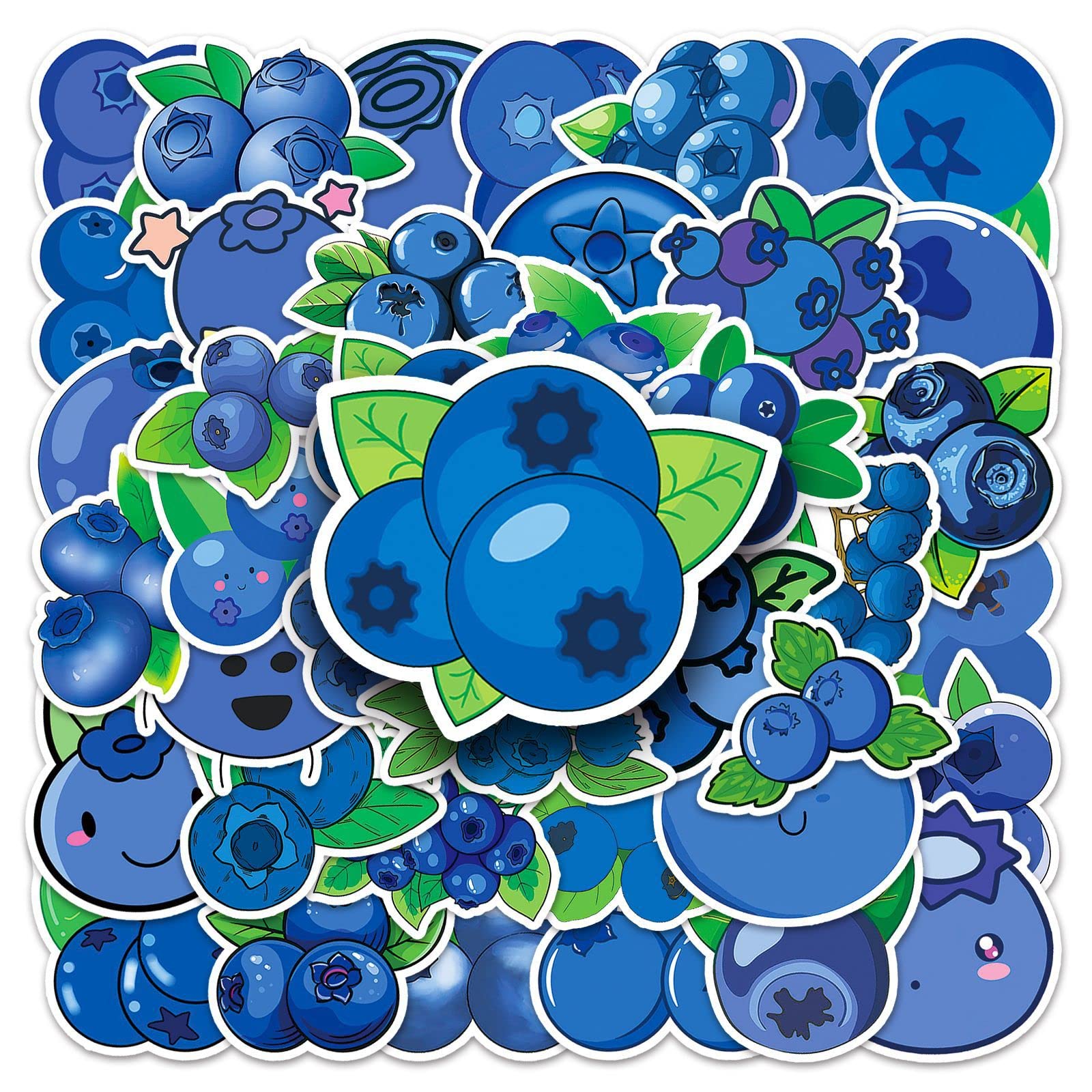 Blaubeeren Aufkleber 50 Stück Vinyl Kawaii Obst Sticker für Laptop Skateboard Wasserflaschen Scrapbook Gepäck Auto Gitarre,niedliche Wasserdicht Aesthetic Aufkleber für Mädchen Teenager Kinder von LYLSDSB