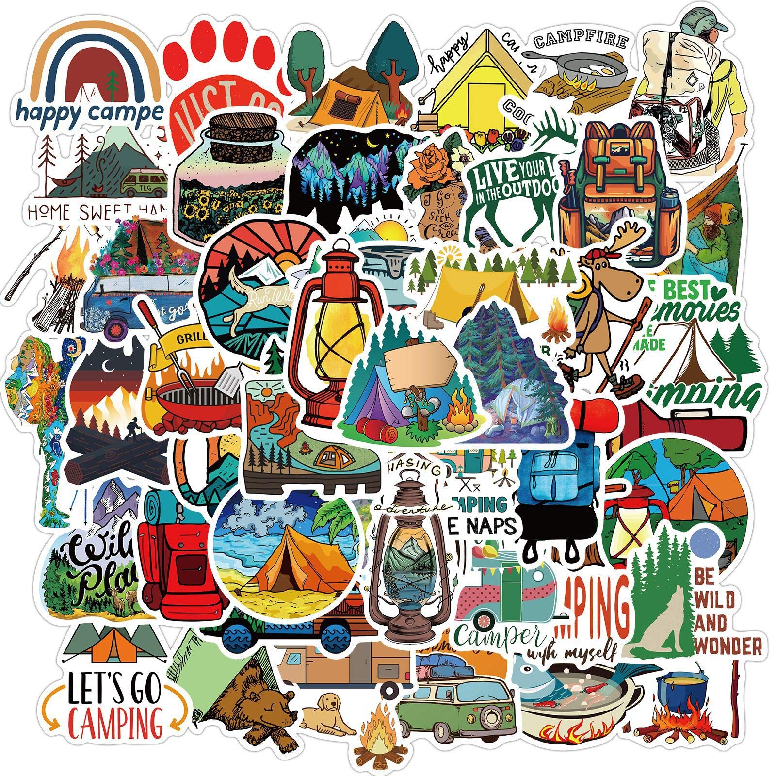 LYLSDSB Outdoor Abenteuer Aufkleber 50 Stück Vintage Reise Camping im Freien Etiketten Retro Vinyl Aufkleber für Auto Skateboard Laptop Motorrad Gepäck Graffiti Sticker Wasserfeste Aufkleber LYLSDSB Outdoor Abenteuer Aufkleber 50 Stück Vintage Reise Camping im Freien Etiketten Retro Vinyl Aufkleber für Auto Skateboard Laptop Motorrad Gepäck Graffiti Sticker Wasserfeste Aufkleber von LYLSDSB