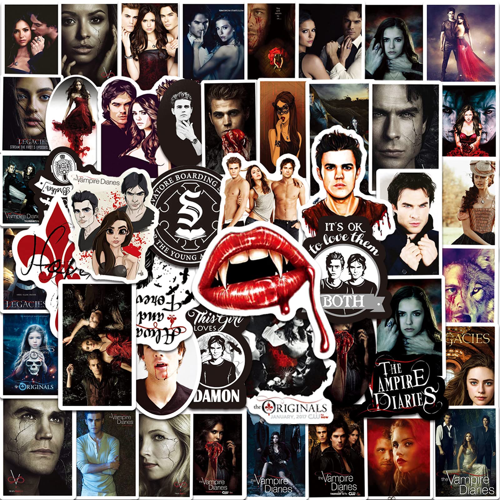 LYLSDSB The Vampire Diaries Aufkleber 50 Stück Horrorfilm Vinyl Wasserflasche Skateboard Laptop Gitarre Motorrad Fahrrad,Classic Stickers für Jugendliche Kinder Erwachsene LYLSDSB The Vampire Diaries Aufkleber 50 Stück Horrorfilm Vinyl Wasserflasche Skateboard Laptop Gitarre Motorrad Fahrrad,Classic Stickers für Jugendliche Kinder Erwachsene von LYLSDSB