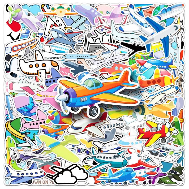Luftfahrzeug Aufkleber 101 Stück Wasserfeste Funny Niedlich Aircraft Sticker für Laptop Skateboard Scrapbook Koffer Auto Telefon Motorrad Gepäck,Vinyl Trendy Transport Sticker für Mädchen Jugendliche von LYLSDSB