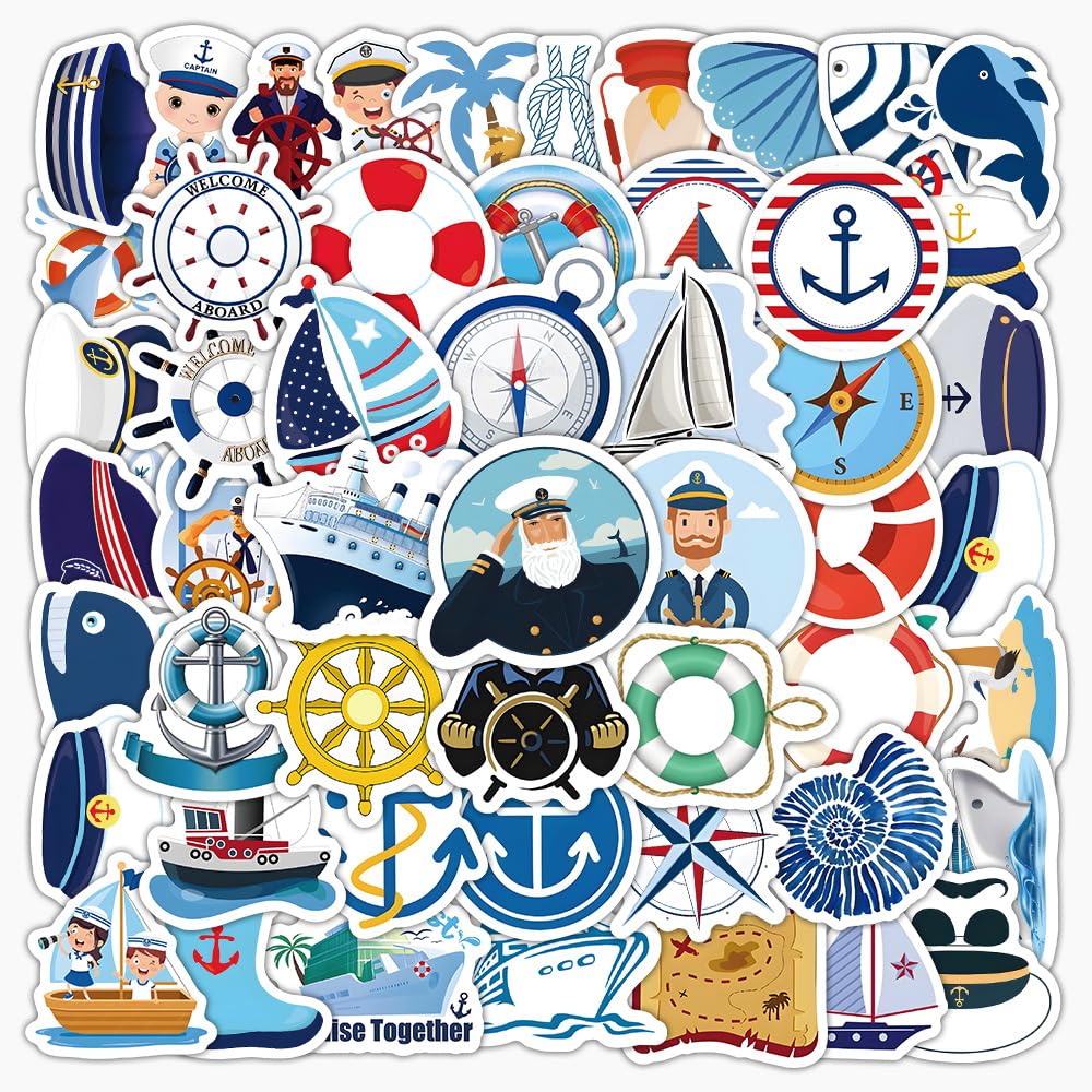 Nautisch Aufkleber 100 Stück Vinyl Cartoon Funny Kapitän Stickers für Laptop Wasserflaschen Skateboard Fahrrad Computer Gepäck Auto,Trendy Wasserdicht Segelboot Aufkleber für Jugendliche Kinder Nautisch Aufkleber 100 Stück Vinyl Cartoon Funny Kapitän Stickers für Laptop Wasserflaschen Skateboard Fahrrad Computer Gepäck Auto,Trendy Wasserdicht Segelboot Aufkleber für Jugendliche Kinder von LYLSDSB