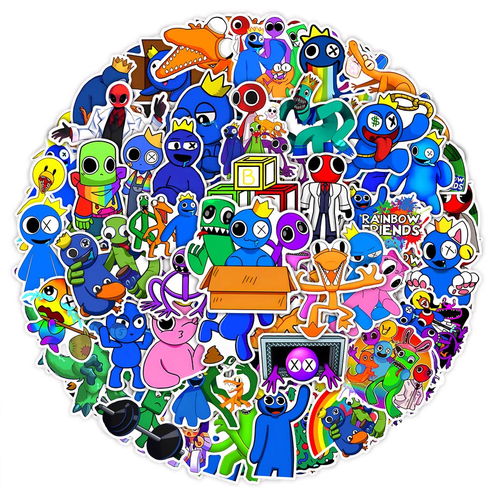 Rainbow Friends Stickers 50 Stück Cartoon Vinyl Wasserdicht Game Aufkleber für Laptop Skateboard Fahrrad Computer Snowboard Gepäck Auto,Cute Cartoon Roblox Aufkleber für Teens Kinder Erwachsene von LYLSDSB