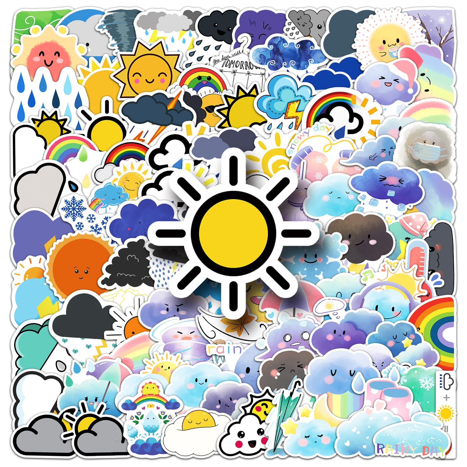 Wetter Aufkleber 100 Stück Vinyl Niedliche Sonne Regenbogen Regen Sticker für Laptop Skateboard Scrapbook Telefon Motorrad Computer Auto Gepäck,Funny Wetter Symbole Sticker für Erwachsene Jugendliche Wetter Aufkleber 100 Stück Vinyl Niedliche Sonne Regenbogen Regen Sticker für Laptop Skateboard Scrapbook Telefon Motorrad Computer Auto Gepäck,Funny Wetter Symbole Sticker für Erwachsene Jugendliche von LYLSDSB