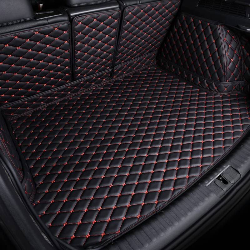 Auto Leder Kofferraummatte Kofferraumwanne für Jeep Renegade 2015-2023, Antirutschmatte Kofferraum Schutzmatte Auto Zubehör,C/Black-red von LYNSH