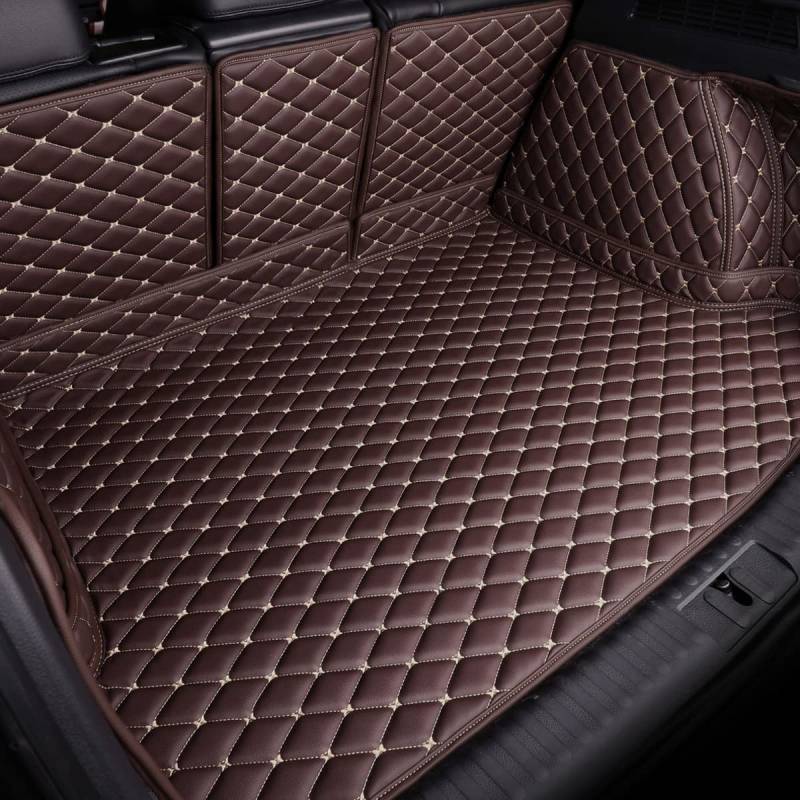 Auto Leder Kofferraummatte Kofferraumwanne für VW Polo VI Hatchback 2018-2023, Antirutschmatte Kofferraum Schutzmatte Auto Zubehör,D/Coffee von LYNSH