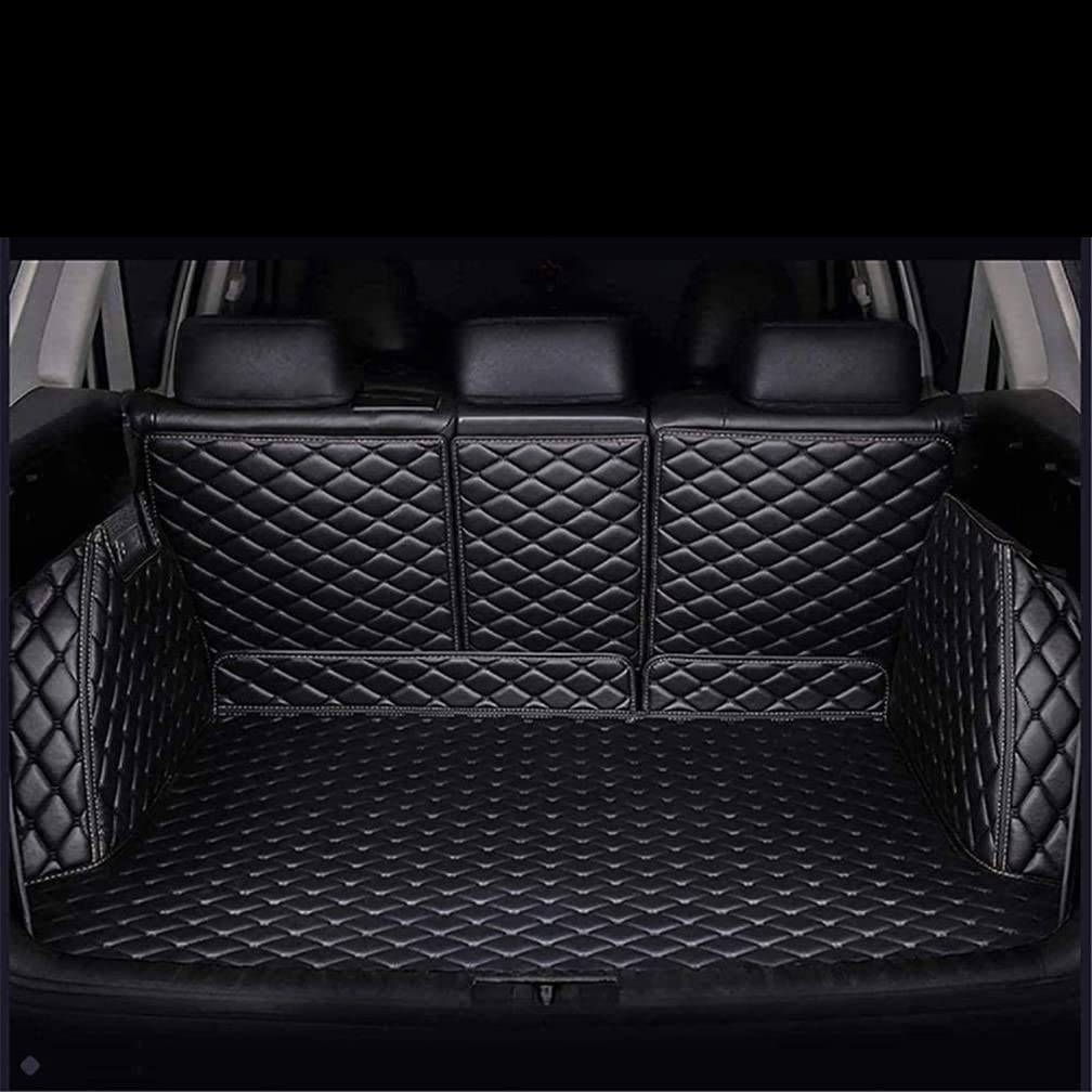 Vollabdeckung Auto Leder Kofferraummatten für VW T-ROC 2018-2023, Kratzfeste Kofferraum Schutzmatten Zubehör,A/All-Black von LYNSH