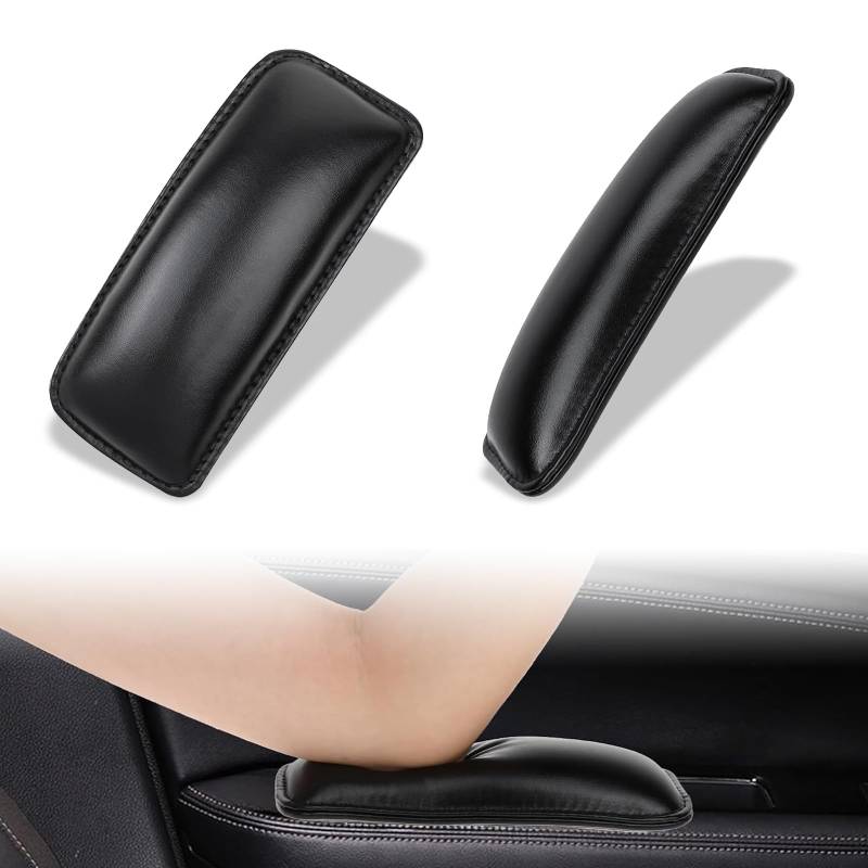 2 Stück Auto Kniekissen Leder,Leder Armlehnenkissen für Auto,Selbstklebendes Autotür Armlehnenkissen,Autotür Beinpolster,für Auto Innenraum von LYSHOOCE