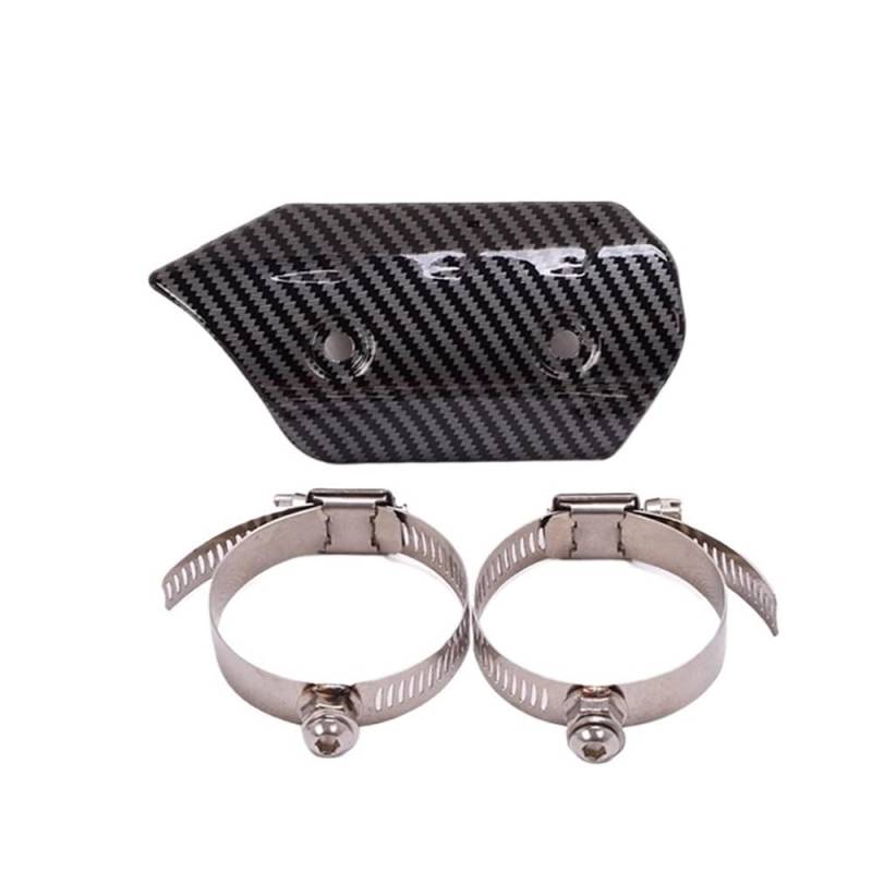 Hitzeschild Abdeckung Motorrad Universal Motorrad Auspuffrohr Hitzeschild Carbon Faser Abdeckung Wärmedämmung Anti-Verbrühung Schalldämpfer Schutz von LYUNQET