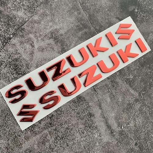 Abzeichen Logo für Suzuki 3, Buchstaben Wort Emblem-Aufkleber, Autoaufkleber Sticker Emblem Abzeichen Body Abzeichen Aufkleber,A Red von LYYMX