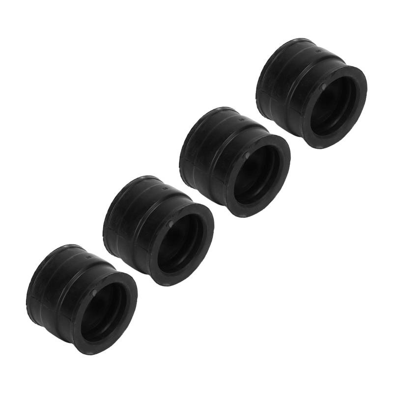 Vergaser-Ansaugkrümmermanschette, Ansaugkrümmer-Manschetten-Set, schwarz, flexibel, 4 Stück, 35 mm bis 37 mm, für Motorräder von Kadimendium