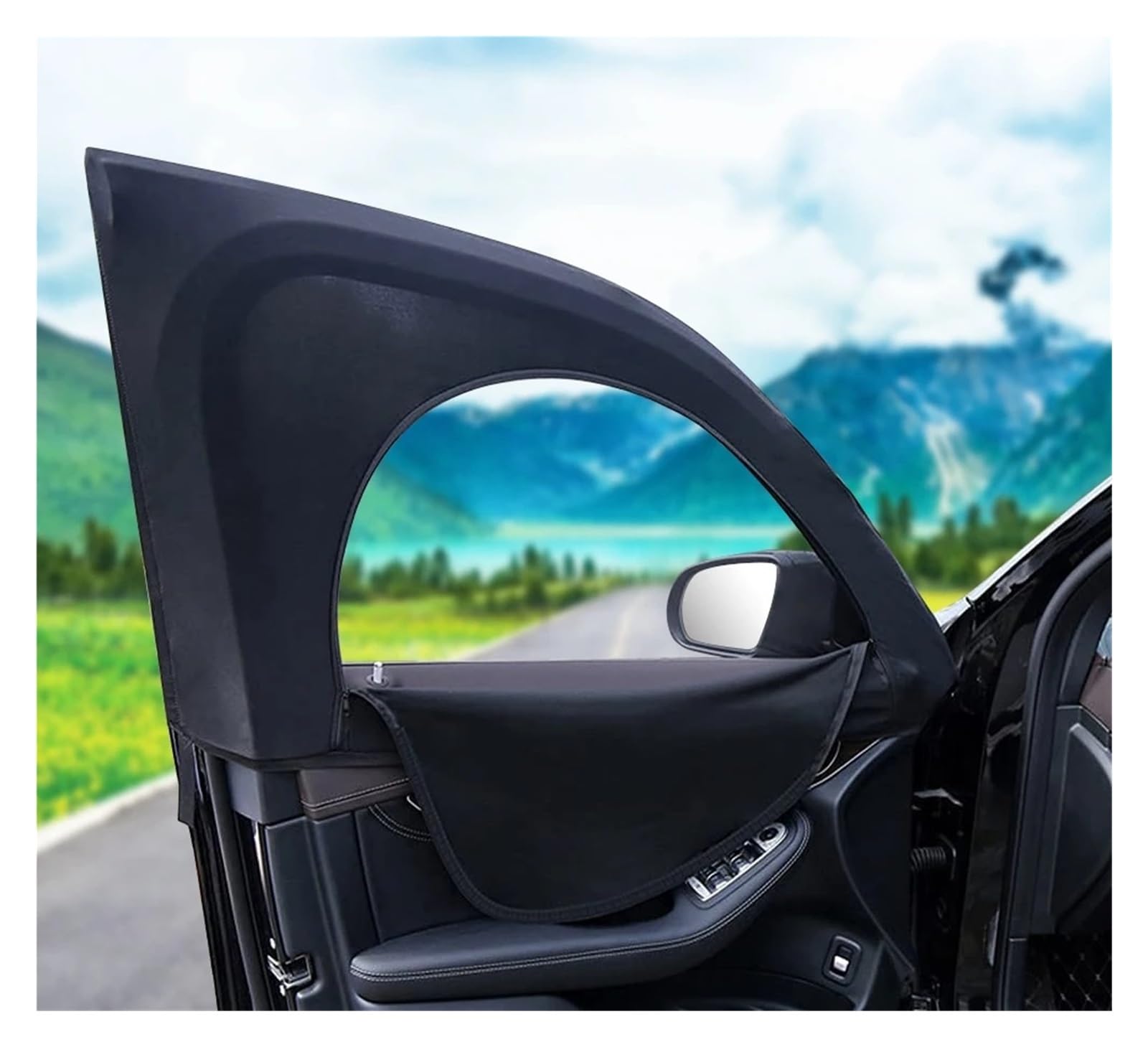 Auto Fenster Mesh Staub Seite Klappfenster Sonnenschutz Abdeckung Mit Reißverschluss Vorhang Solar Schild Zubehör Auto Sonnenschutz Regenschirm(for Front Window) von LZBZHB