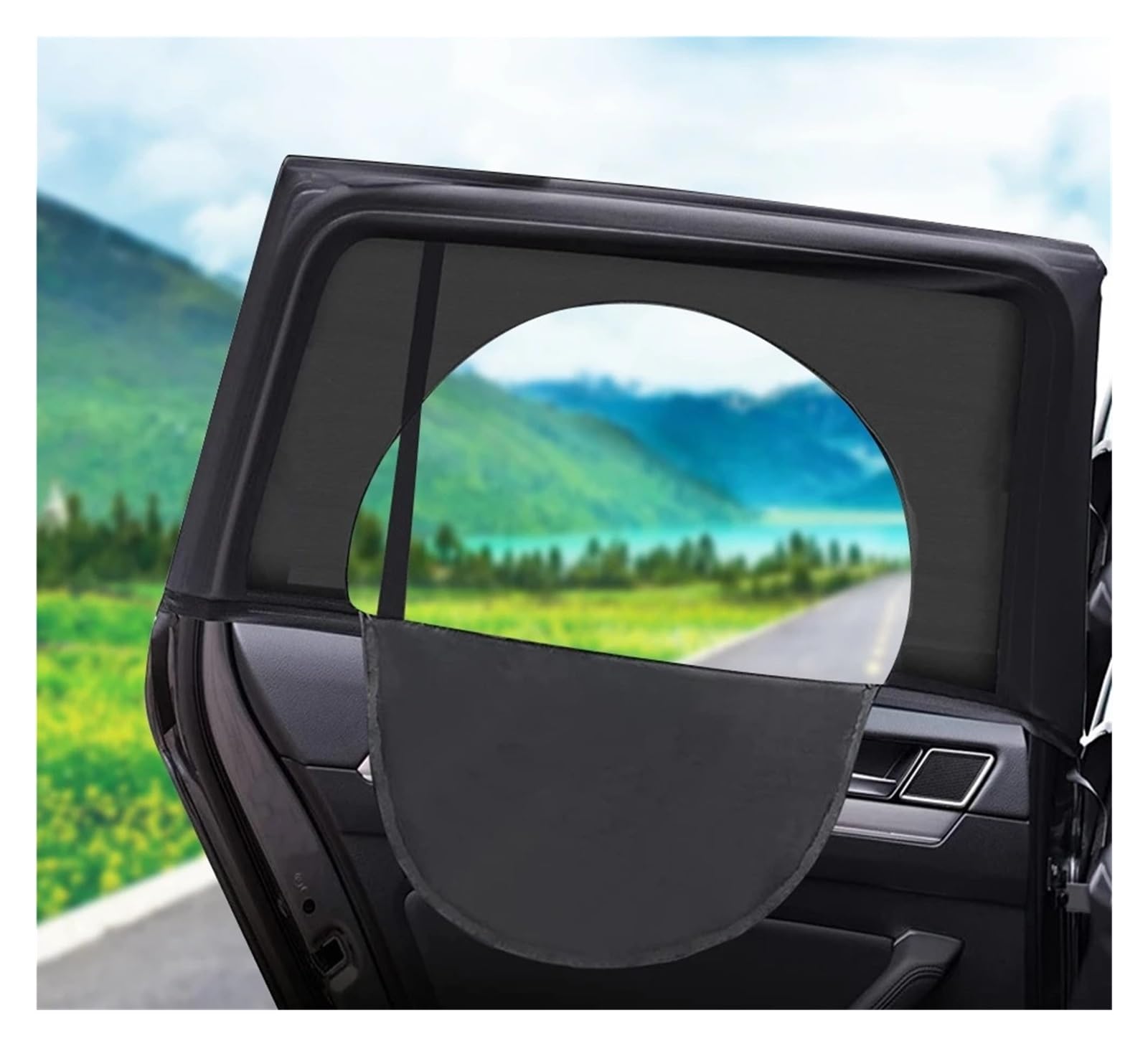 Auto Fenster Mesh Staub Seite Klappfenster Sonnenschutz Abdeckung Mit Reißverschluss Vorhang Solar Schild Zubehör Auto Sonnenschutz Regenschirm(for Rear Window) von LZBZHB