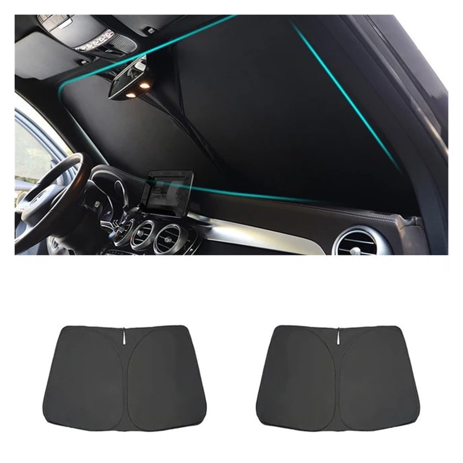Auto Front Sonnenschirm Abdeckung Sonnenschutz Visier Faltbare Vorhang Für VW Für Passat Für B6 2005 2006 2007 2008 2009 2010 Auto Sonnenschutz Regenschirm(Black) von LZBZHB