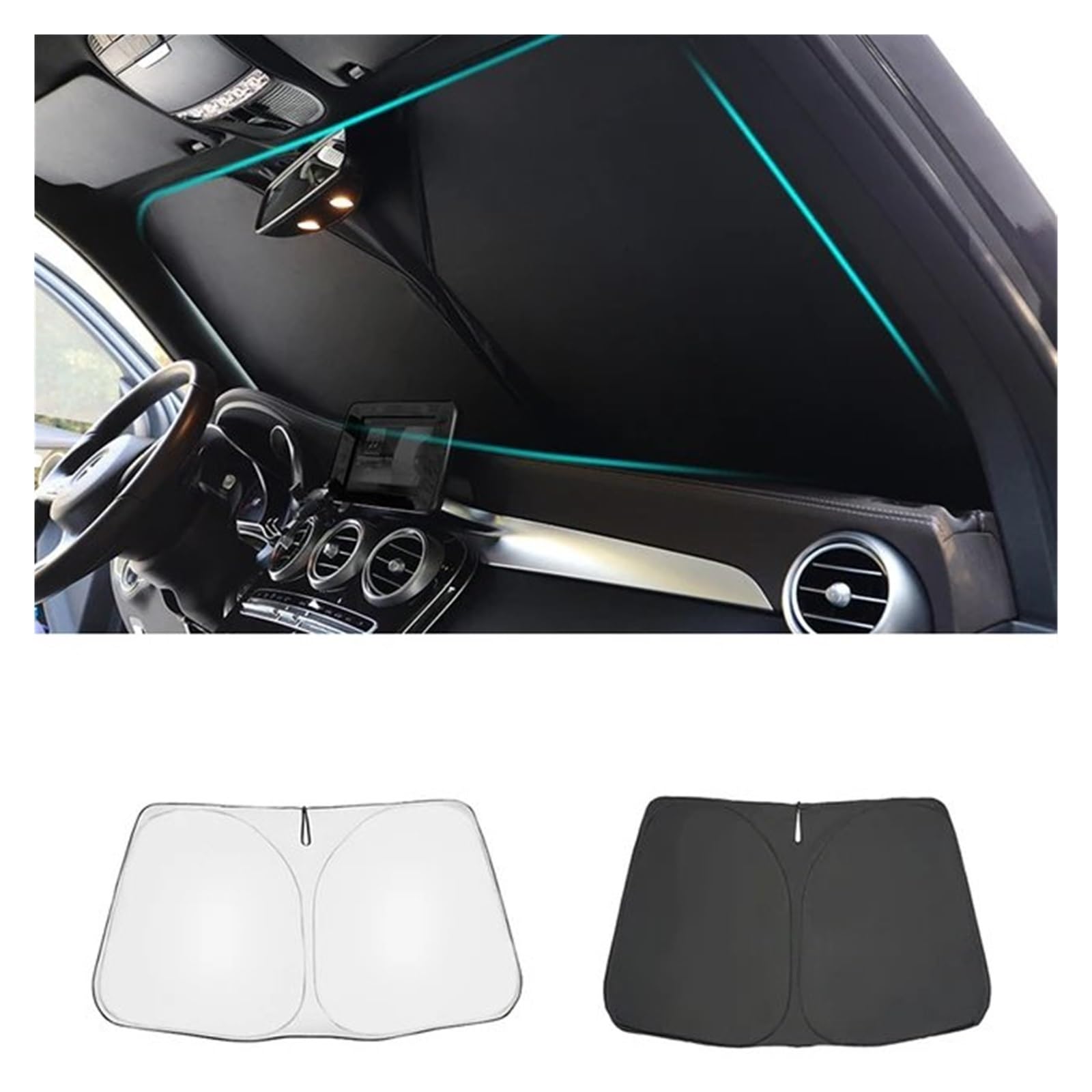 Auto Front Sonnenschirm Abdeckung Sonnenschutz Visier Faltbare Vorhang Für VW Für Passat Für B6 2005 2006 2007 2008 2009 2010 Auto Sonnenschutz Regenschirm(Sliver) von LZBZHB
