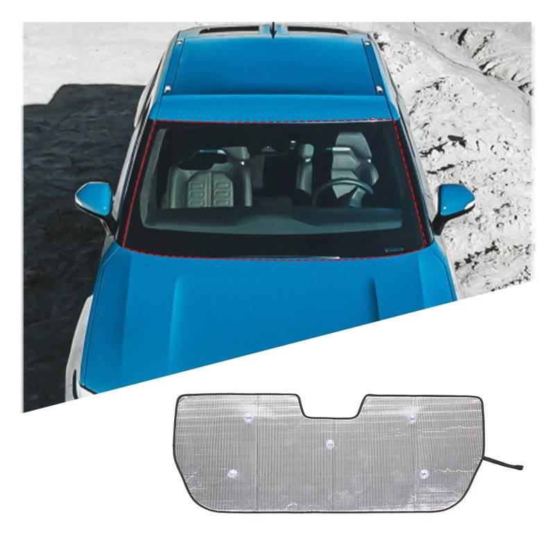 Auto Frontscheibe Sonnenschutz Anti Ray Fenster Sonnenblende Schutz Abdeckung Aluminium Folie Für RIVIAN Für R1T 2022 Auto Sonnenschutz Regenschirm(Style 2) von LZBZHB