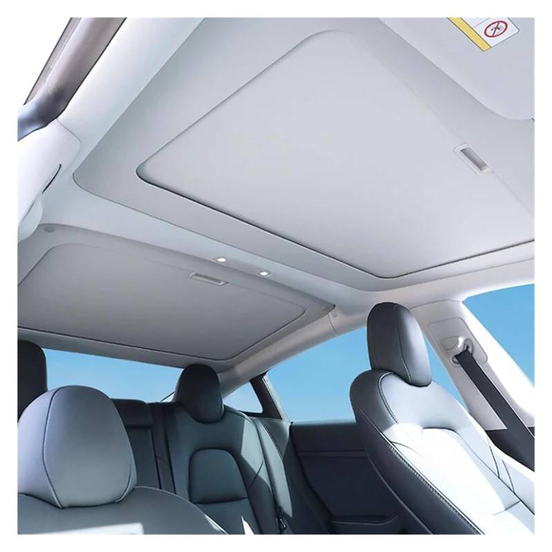 Auto Schiebedach Sonnenschirm Versenkbare Schattierung Vorne Hinten Glas Dach Sonnenblende Für Tesla Für Modell 3 Für Highland 2024 2023 Auto Sonnenschutz Regenschirm von LZBZHB