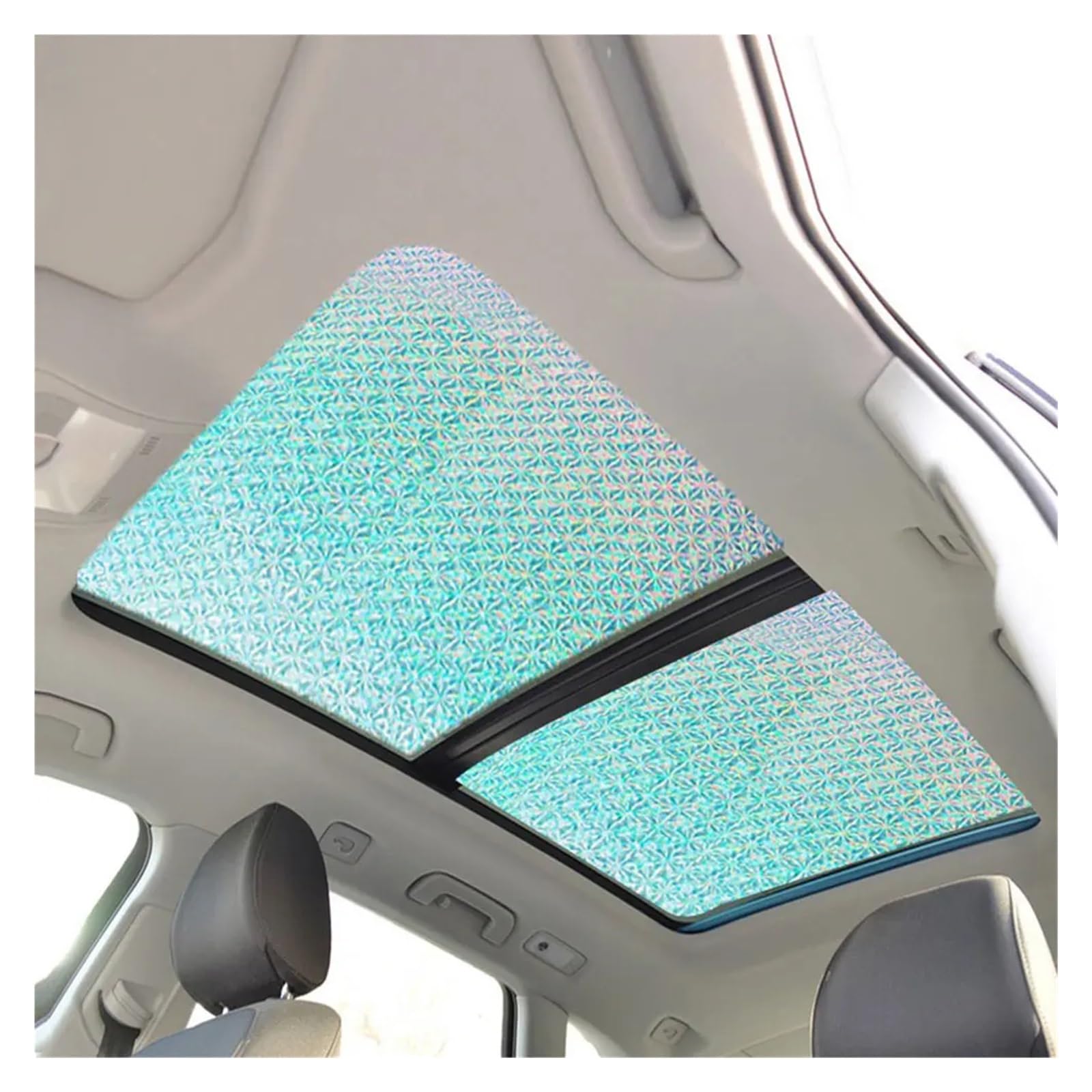 Auto Vorne Hinten Schiebedach Dachfenster Schutz Sonnenblende Abdeckung Seite Fenster Sonnenschirme Für BYD Für ATTO Auto Sonnenschutz Regenschirm(Laser Silver) von LZBZHB
