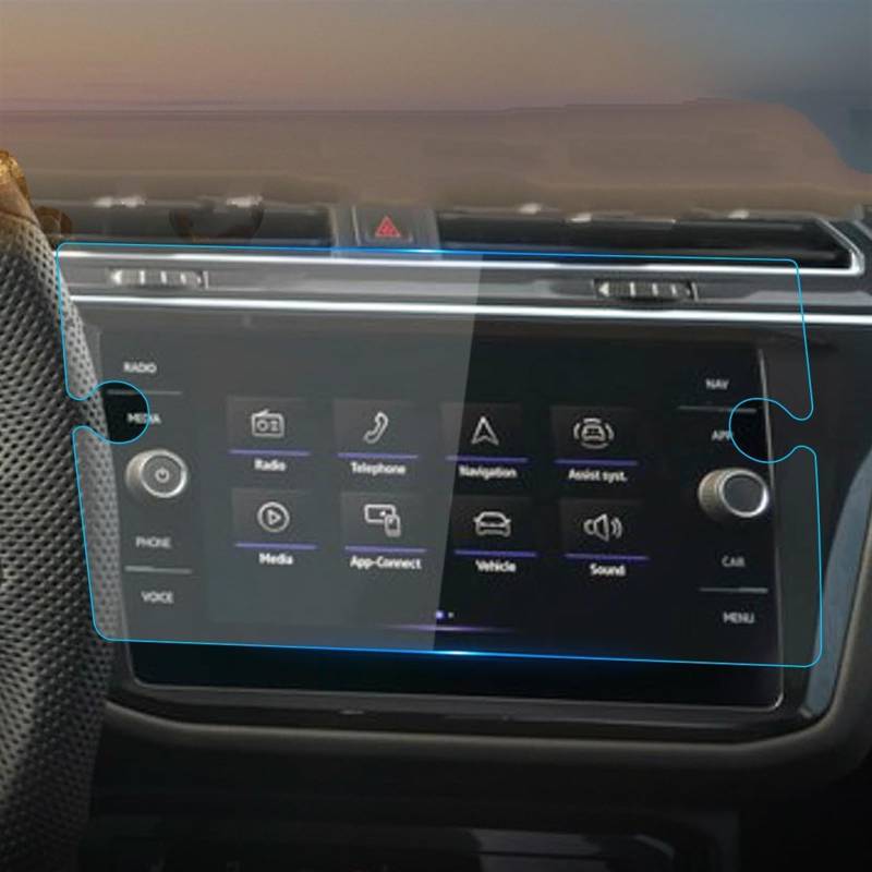 Für Carplay Für VW Für Tiguan 2023 Gehärtetes Glas Schutzfolie Display Navigation Fahrzeug Auto Aufkleber Displayschutz Navigation Schutzfolie(for Blue) von LZBZHB