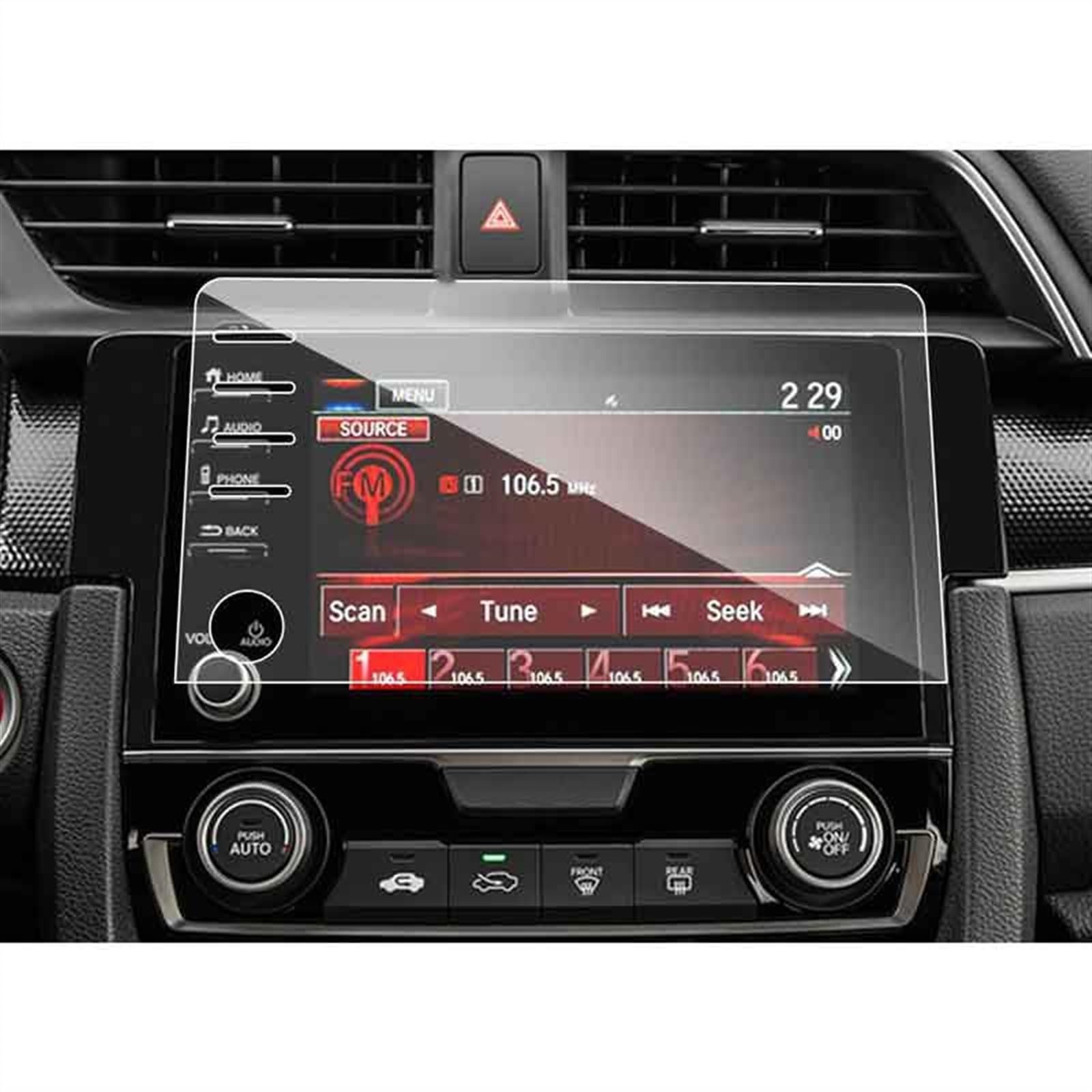 Für Civic 10th 2019 2020 Auto GPS Navigation Center Touch Display Bildschirm Gehärtetem Glas Screen Protector Auto Innen Navigation Schutzfolie(1) von LZBZHB