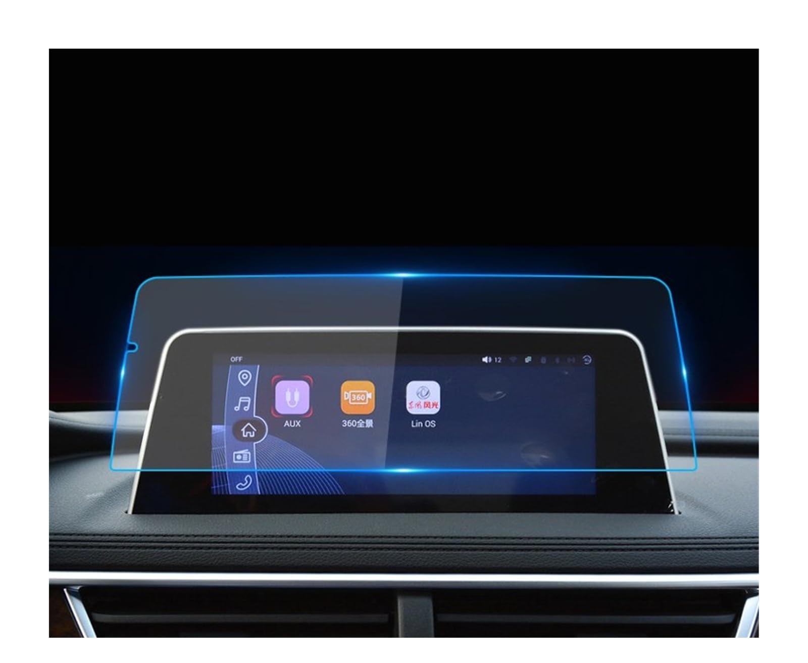 Für Dongfeng Für Scenery 580 2020 9-Zoll-GPS-Navigation Zentralsteuerung Bildschirm Schutzfolie Aus Gehärtetem Glas Auto-Innenaufkleber Navigation Schutzfolie(9 inch) von LZBZHB