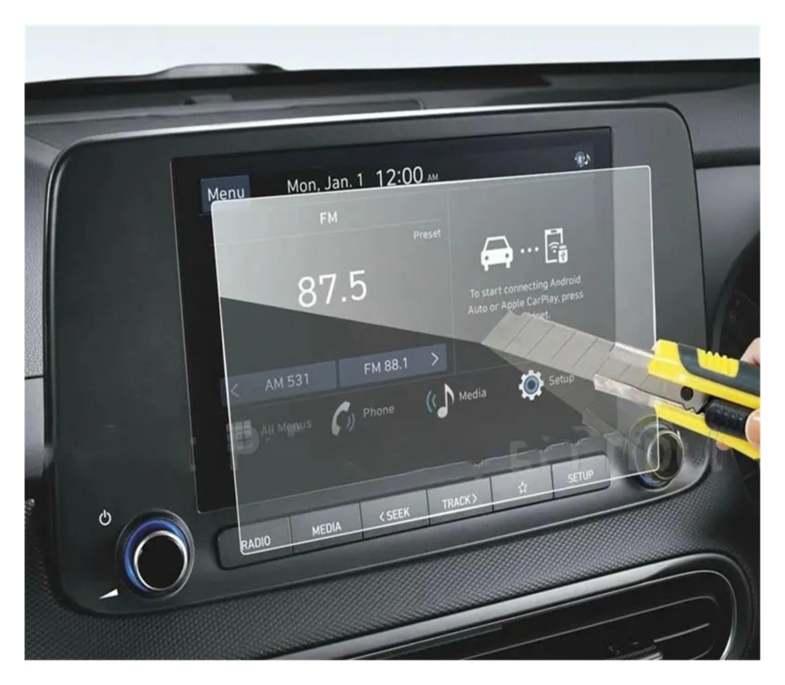 Für Hyundai Für Kona Für SE Für SEL Für N Für Line Für Electric Für SEL 2022 LCD-Bildschirmfolie Auto-GPS-Navigationsschutzfolie Navigation Schutzfolie(8 inch) von LZBZHB
