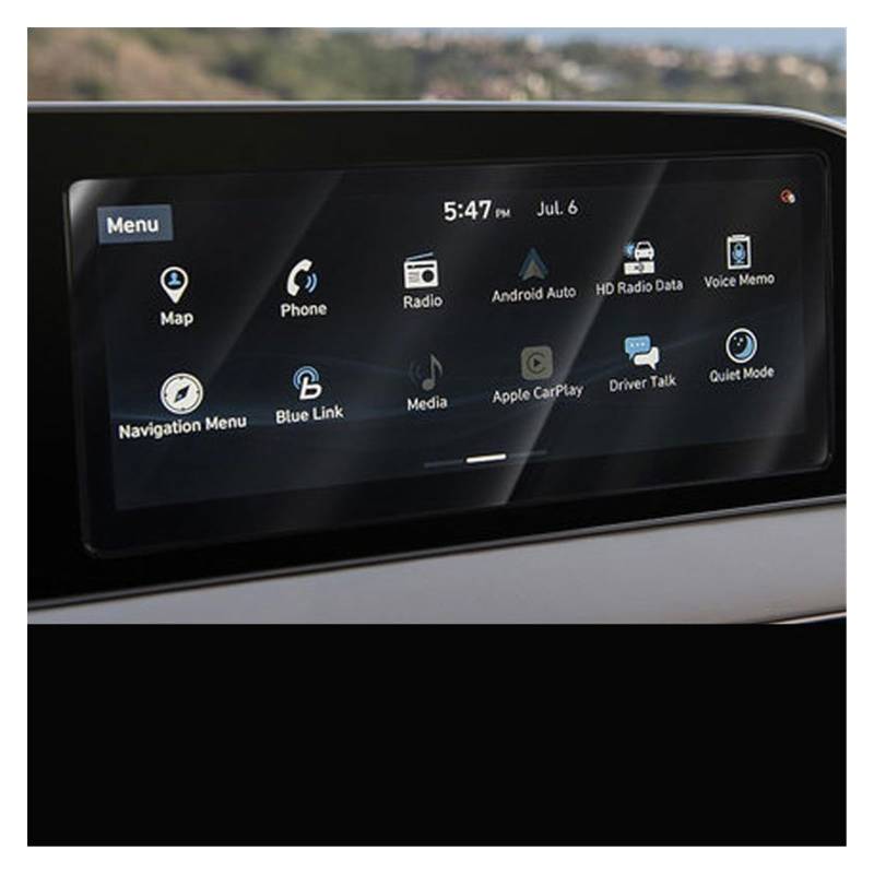 Für Hyundai Für Palisade 10,25 Zoll Gehärtetem Glas Film Auto Infotainment Radio GPS Navigation Displayschutzfolie Dashboard Navigation Schutzfolie(for GPS) von LZBZHB