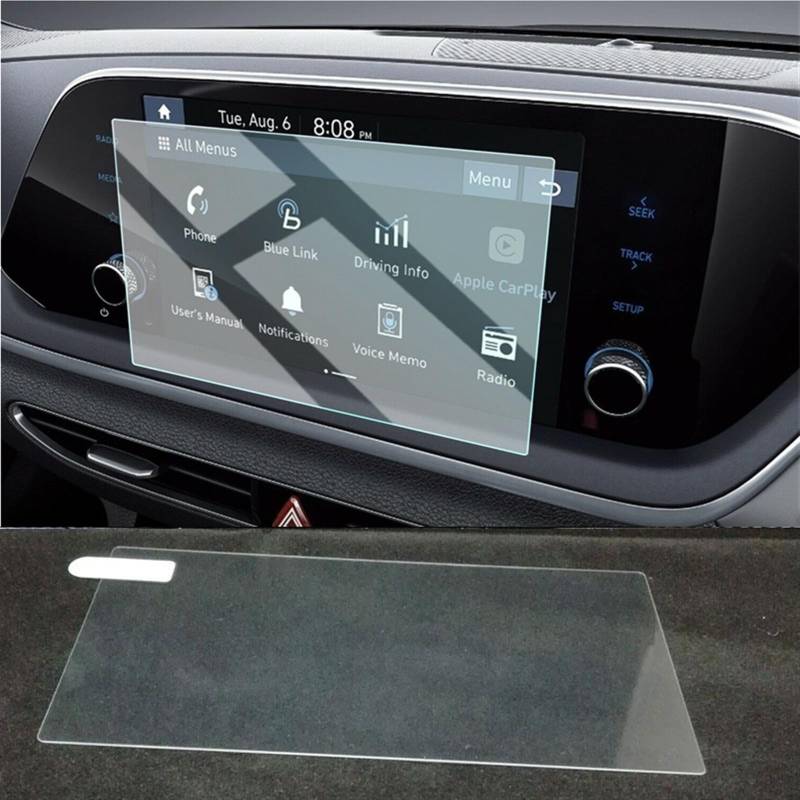 Für Hyundai Für Sonata 2020 2021 2022 Auto-Infotainment-Radio GPS-Konsole Navigation Displayschutzfolie Aus Gehärtetem Glas Navigation Schutzfolie(8 inch) von LZBZHB