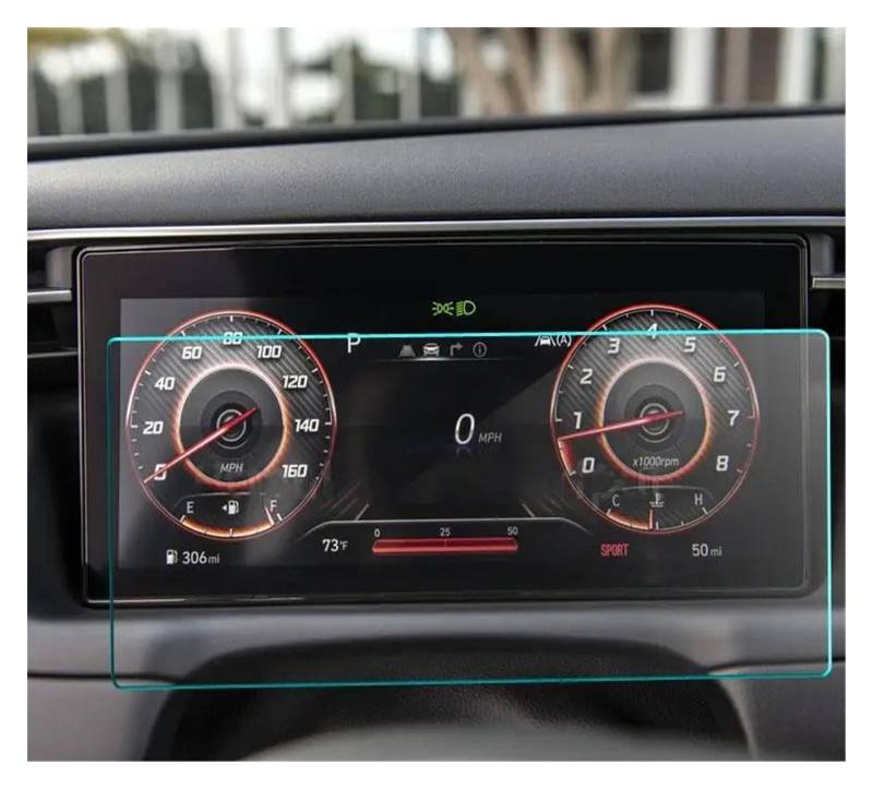 Für Hyundai Für Tucson Für NX4 2021 2022 2023 Gehärtetem Glas LCD Screen Schutz Film Aufkleber Dashboard Schutz Auto Navigtion Infotainment Navigation Schutzfolie(for Instrument) von LZBZHB